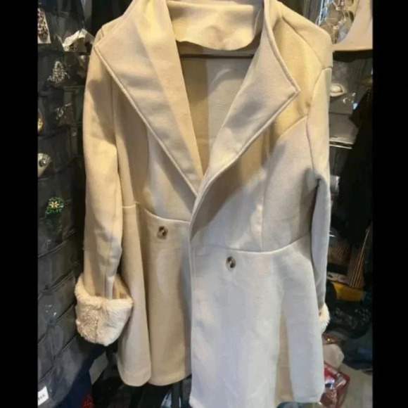 Waterfall Neck Double Button Overcoat - Picture 7 of 7